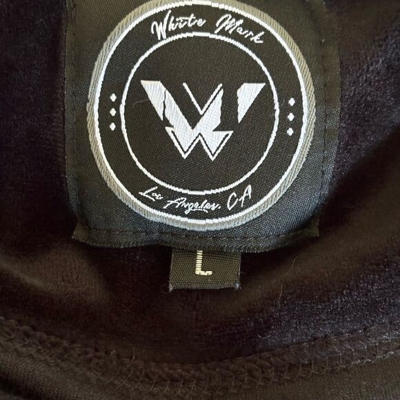 White Mark black velour zip up hoodie with gold zipper L - Picture 2 of 12